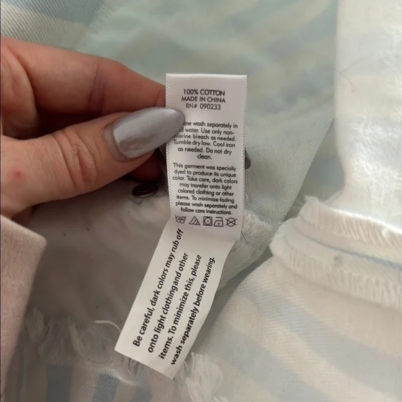 Pacsun Striped Blue and White Denim Mini Skirt - Picture 8 of 11